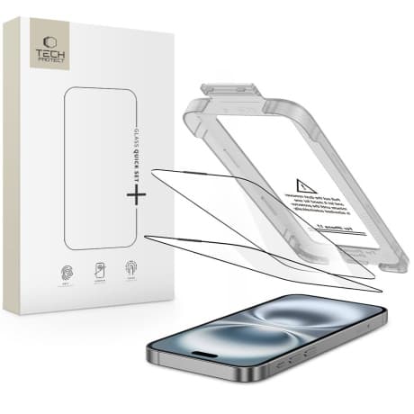 Tech-Protect Quick Set 2x ochranné sklo na iPhone 17, čierne