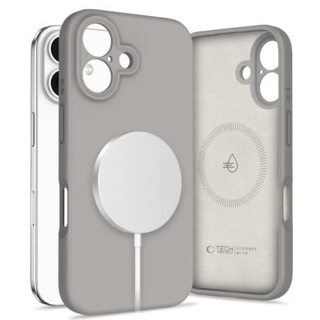 Tech-Protect Liquid Silicone MagSafe kryt na iPhone 16, sivý 1