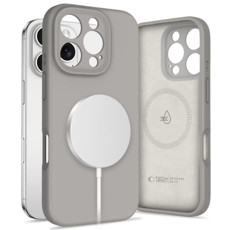 Tech-Protect Liquid Silicone MagSafe kryt na iPhone 16 Pro, sivý 1