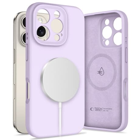 Tech-Protect Liquid Silicone MagSafe kryt na iPhone 16 Pro Max, fialový