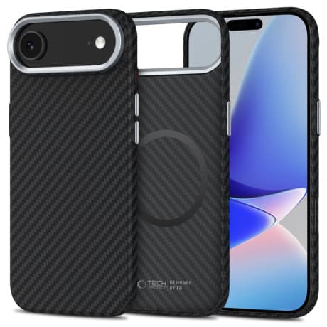 Tech-Protect Ion Carbon MagSafe kryt na iPhone 17 Air, čierny/strieborný