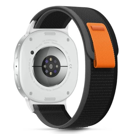 Tech-Protect Nylon Stripe remienok na Samsung Galaxy Watch 8 / Classic (40/44/46mm), black/orange 1