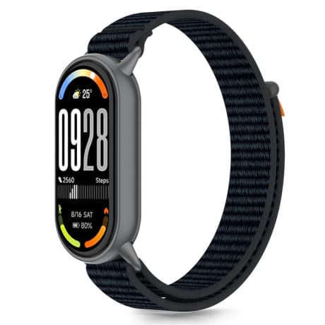 Tech-Protect Nylon Stripe remienok na Xiaomi Smart Band 8 / 9 / 10, black/orange 1