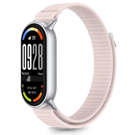 Tech-Protect Nylon Stripe remienok na Xiaomi Smart Band 8 / 9 / 10, pink/grey 1