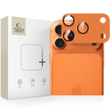 Tech-Protect CamFull Fit ochranné sklo na kameru na iPhone 17 Pro, oranžové 1