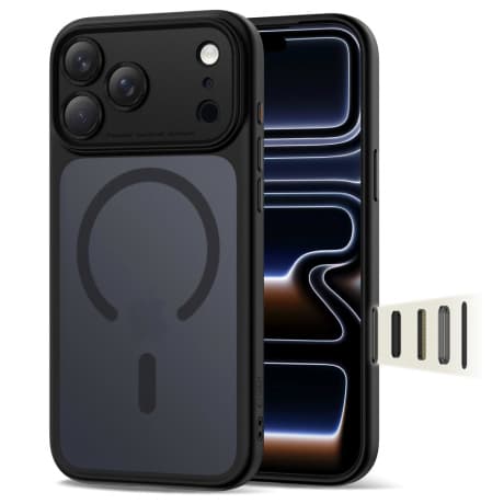 Tech-Protect MagPeak MagSafe CC kryt na iPhone 17 Pro Max, matný čierny 1