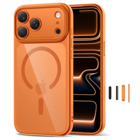 Tech-Protect MagPeak MagSafe CC kryt na iPhone 17 Pro, oranžový