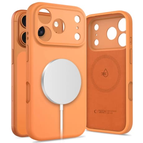 Tech-Protect Silicone MagSafe kryt na iPhone 17 Pro, oranžový