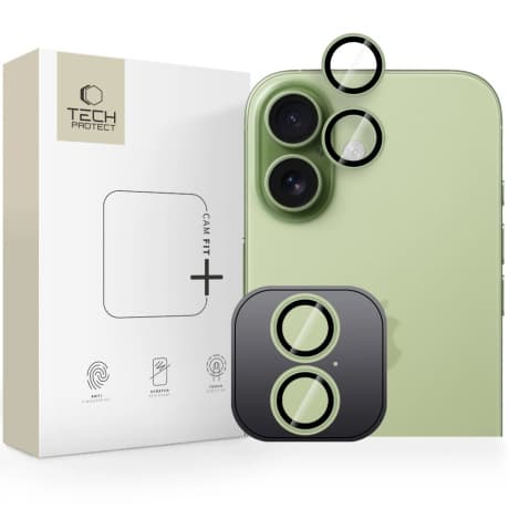 Tech-Protect CamRing Fit ochranné sklo na kameru na iPhone 17, zelené