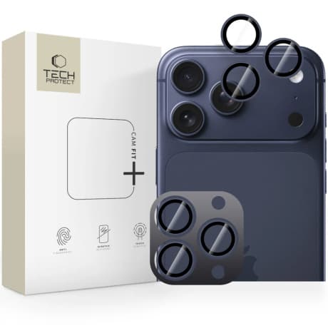 Tech-Protect CamRing Fit ochranné sklo na kameru na iPhone 14/15/16/17 Pro / Max, modré