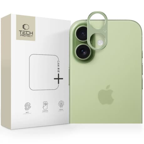 Tech-Protect CamAlloy Fit ochranné sklo na kameru na iPhone 17, zelené 1