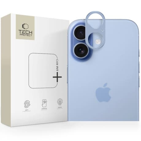 Tech-Protect CamAlloy Fit ochranné sklo na kameru na iPhone 17, modré 1