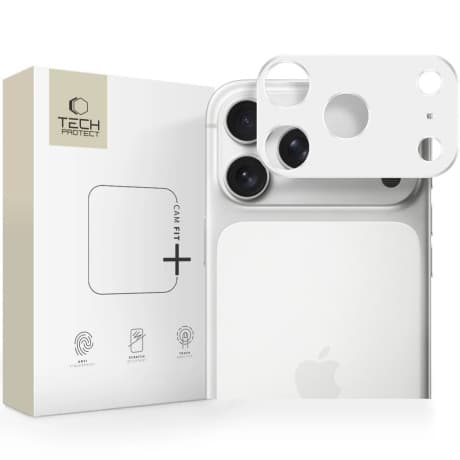 Tech-Protect CamAlloy Fit ochranné sklo na kameru na iPhone 17 Pro Max, strieborné 1