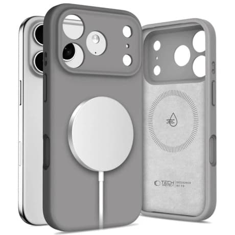 Tech-Protect Silicone MagSafe kryt na iPhone 17 Pro Max, šedý 1