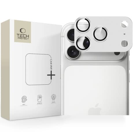 Tech-Protect CamFull Fit ochranné sklo na kameru na iPhone 17 Pro, strieborné 1