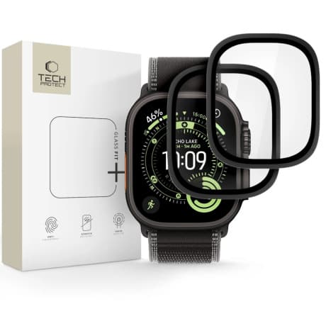 Tech-Protect Glass Ring 2x ochranné sklo na Apple Watch Ultra 1 / 2 / 3 (49mm), čierne