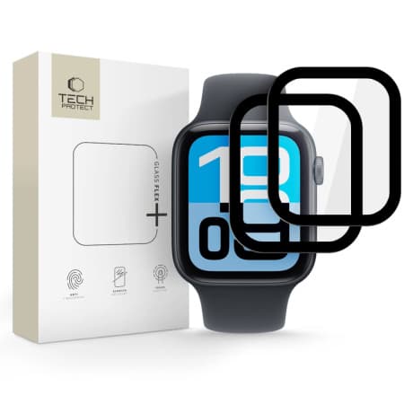 Tech-Protect Glass Flex 2x ochranné sklo na Apple Watch 4 / 5 / 6 / SE 1 / 2 / 3 (44mm), čierne 1