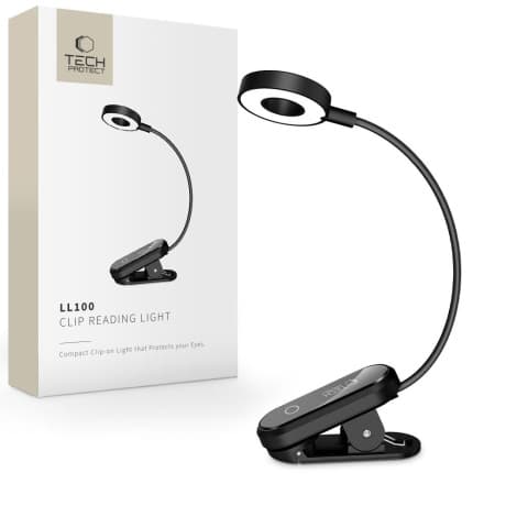 Tech-Protect LL100 LED lampa s klipom, čierna 1