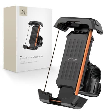 Tech-Protect V6 držiak na mobil na bicykel / motocykel, čierny