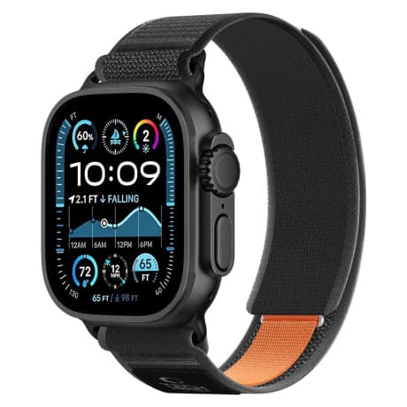 Tech-Protect Nylon Elite remienok na Apple Watch 44/45/46/49mm, black / orange