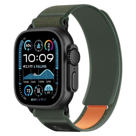 Tech-Protect Nylon Elite remienok na Apple Watch 44/45/46/49mm, green / orange