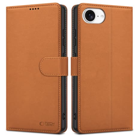 Tech-Protect Wallet knižkové puzdro na iPhone 16e, hnedé