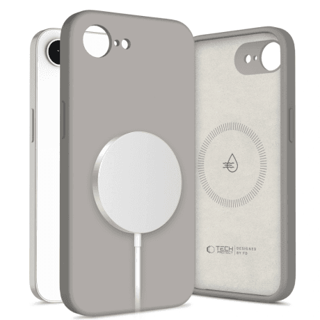Tech-Protect Liquid Silicone MagSafe kryt na iPhone 16e, sivý 1