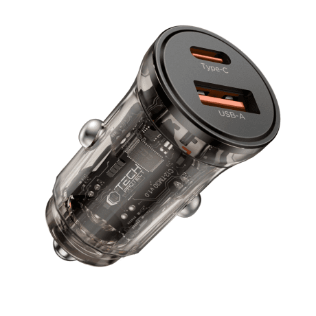 Tech-Protect CC01 autonabíjačka USB / USB-C 45W PD QC, čierna 1