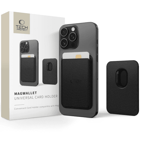 Tech-Protect MagWallet MagSafe obal na kartu na mobil, carbon 1