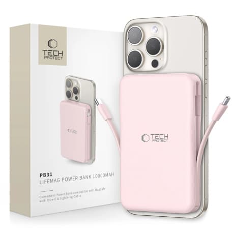 Tech-Protect PB31 LifeMag MagSafe Power Bank 10000mAh, ružový 1