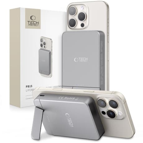 Tech-Protect PB15 LifeMag MagSafe Power Bank 10000mAh, šedé 1