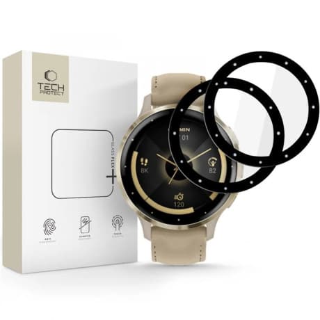 Tech-Protect Glass Flex 2x ochranné sklo na Garmin Venu 3S, čierne 1