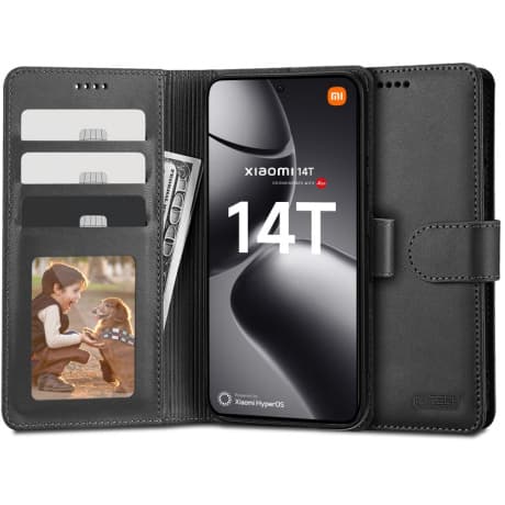 Tech-Protect Wallet knižkové puzdro na Xiaomi 14T, čierne 1