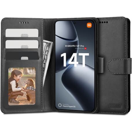 Tech-Protect Wallet knižkové puzdro na Xiaomi 14T Pro, čierne 1