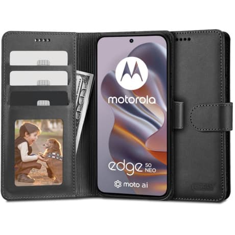 Tech-Protect Wallet knižkové puzdro na Motorola Edge 50 Neo, čierne 1