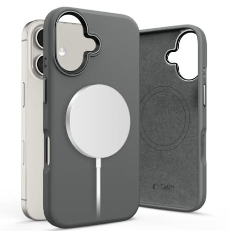 Tech-Protect Silicone Pure MagSafe kryt na iPhone 16, šedý
