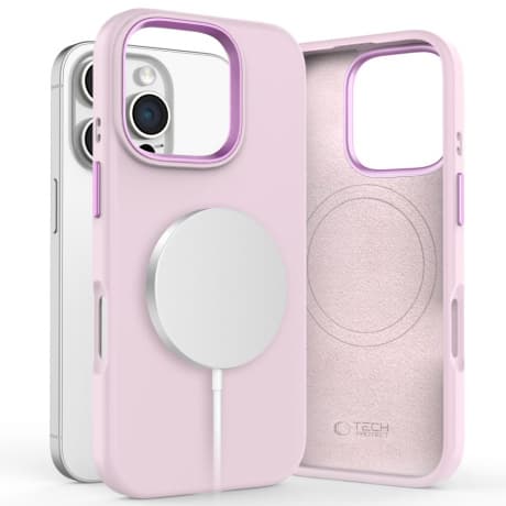 Tech-Protect Silicone Pure MagSafe kryt na iPhone 16 Pro, ružový 1