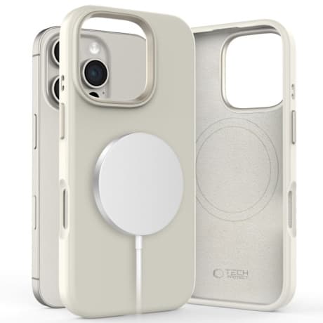 Tech-Protect Silicone Pure MagSafe kryt na iPhone 16 Pro, béžový