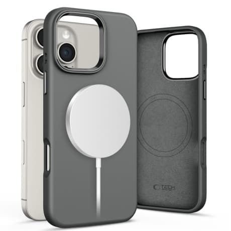 Tech-Protect Silicone Pure MagSafe kryt na iPhone 16 Pro, šedý 1