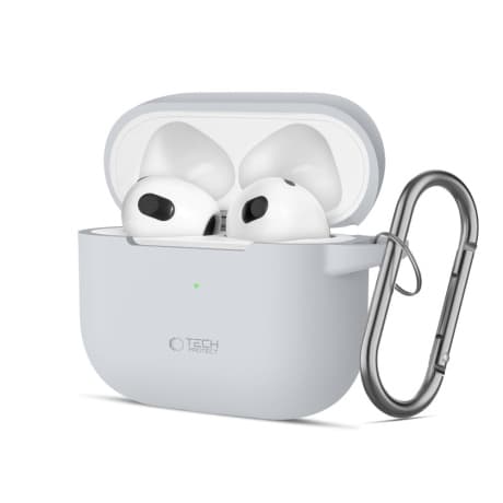 Tech-Protect Silicone Hook puzdro na Apple AirPods 3, sivé 1