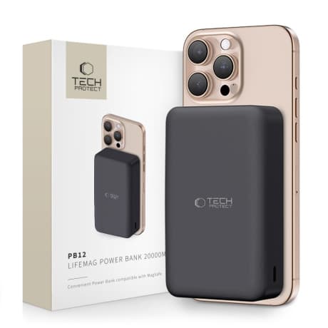 Tech-Protect PB12 LifeMag MagSafe Power Bank 20000mAh, čierny 1