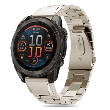 Tech-Protect Stainless remienok na Garmin Fenix 5 / 6 / 6 Pro / 7 / 8 47mm / E, titanium 1