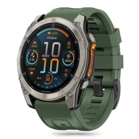 Tech-Protect Silicone remienok na Garmin Fenix 5S / 5S Plus / 6S / 6S Pro / 7S / 8 43mm, military green 1