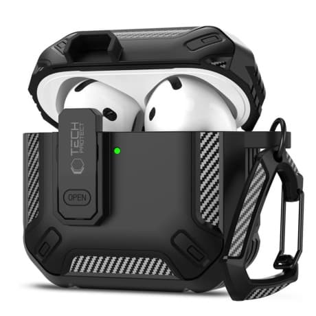 Tech-Protect Carbonos puzdro na Apple AirPods 4, čierne 1