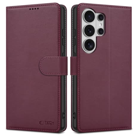Tech-Protect Wallet knižkové puzdro na Samsung Galaxy S26 Ultra, bordové 1