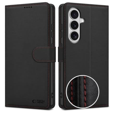 Tech-Protect Wallet knižkové puzdro na Samsung Galaxy S26, čierne / červené 1