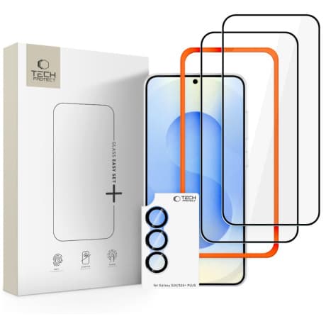 Tech-Protect Easy Set 3x ochranné sklo na Samsung Galaxy S26, čierne 1