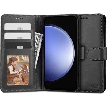Tech-Protect Wallet knižkové puzdro na Samsung Galaxy S23 FE, čierne 1