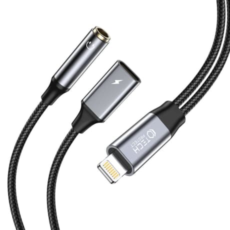 Tech-Protect Ultraboost adaptér Lightning - 3.5mm jack / lightning, šedý 1