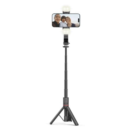 Tech-Protect L05S bluetooth selfie tyč so statívom a LED svetlom, čierna 1